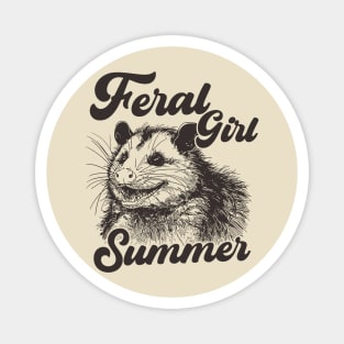 Feral Girl Summer Opossum Magnet